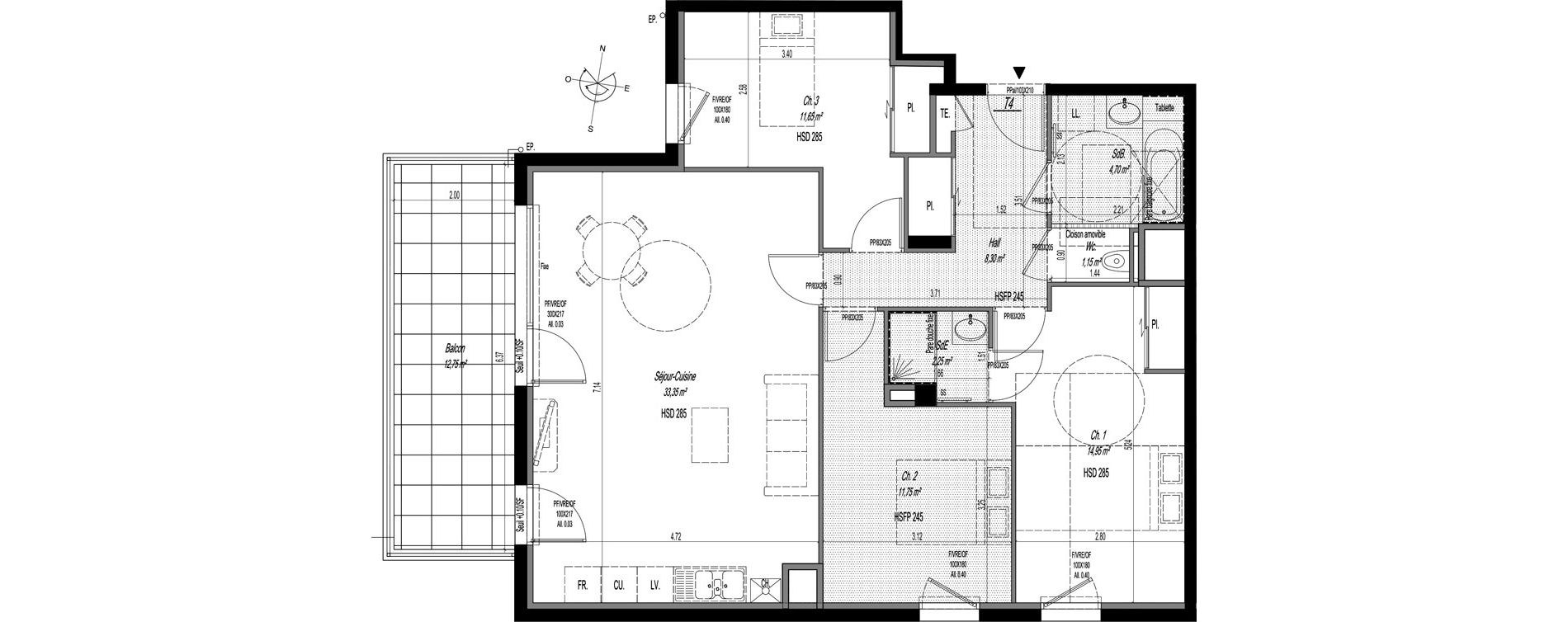 Appartement T4 de 88,10 m2 &agrave; Craponne Centre