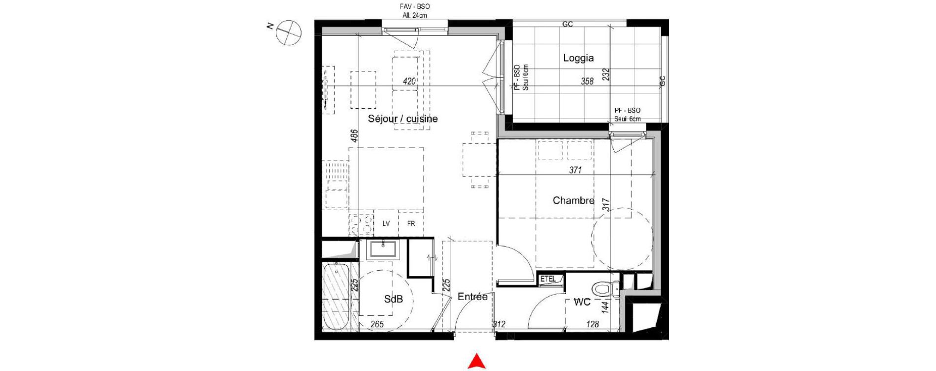 Appartement T2 de 45,10 m2 &agrave; Dardilly Centre