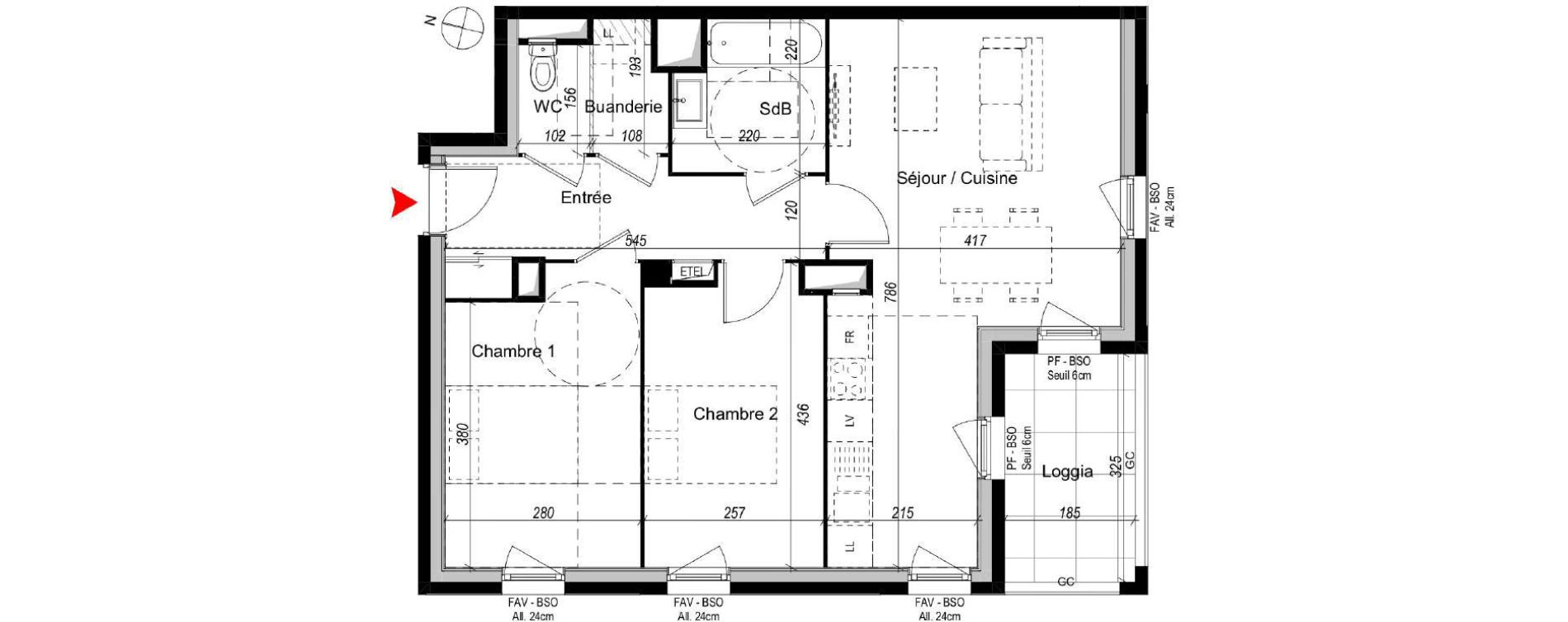 Appartement T3 de 63,50 m2 &agrave; Dardilly Centre