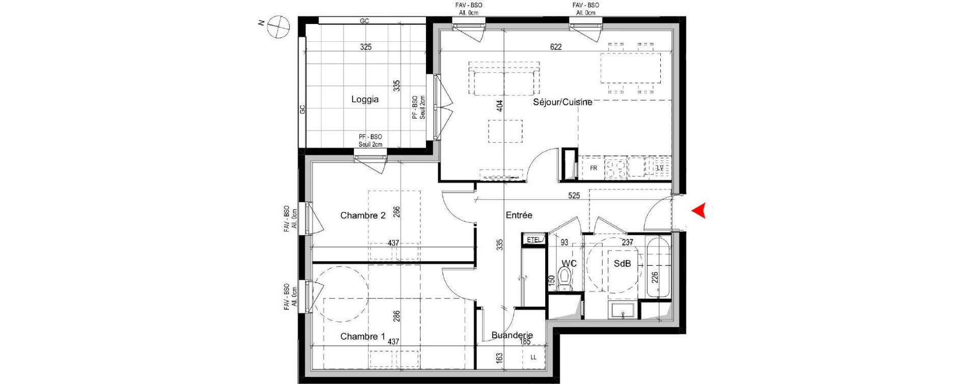 Appartement T3 de 67,90 m2 &agrave; Dardilly Centre