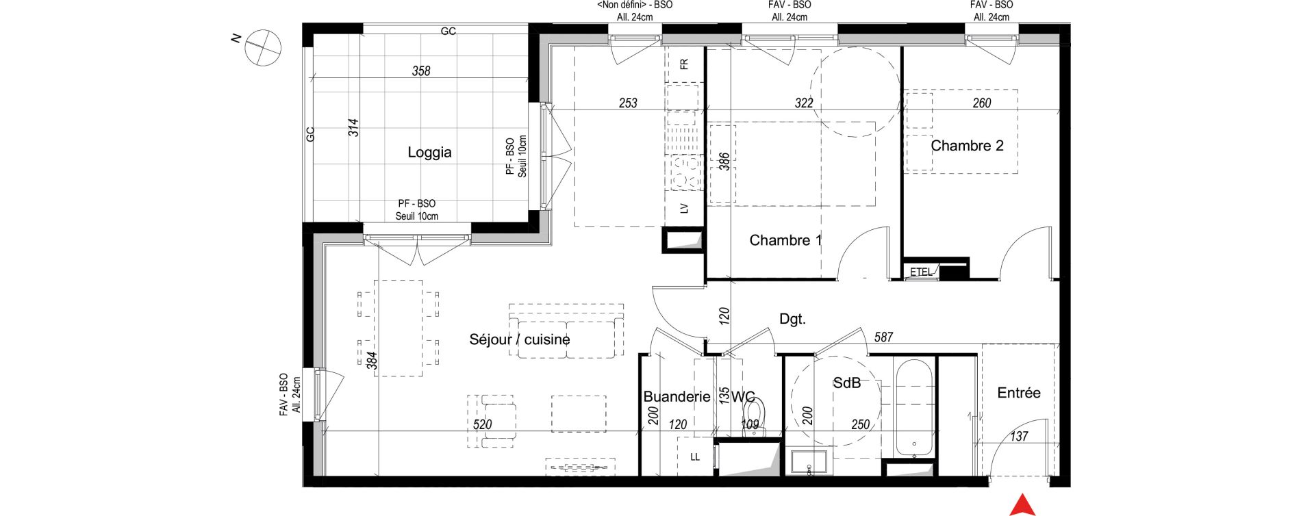 Appartement T3 de 71,80 m2 &agrave; Dardilly Centre