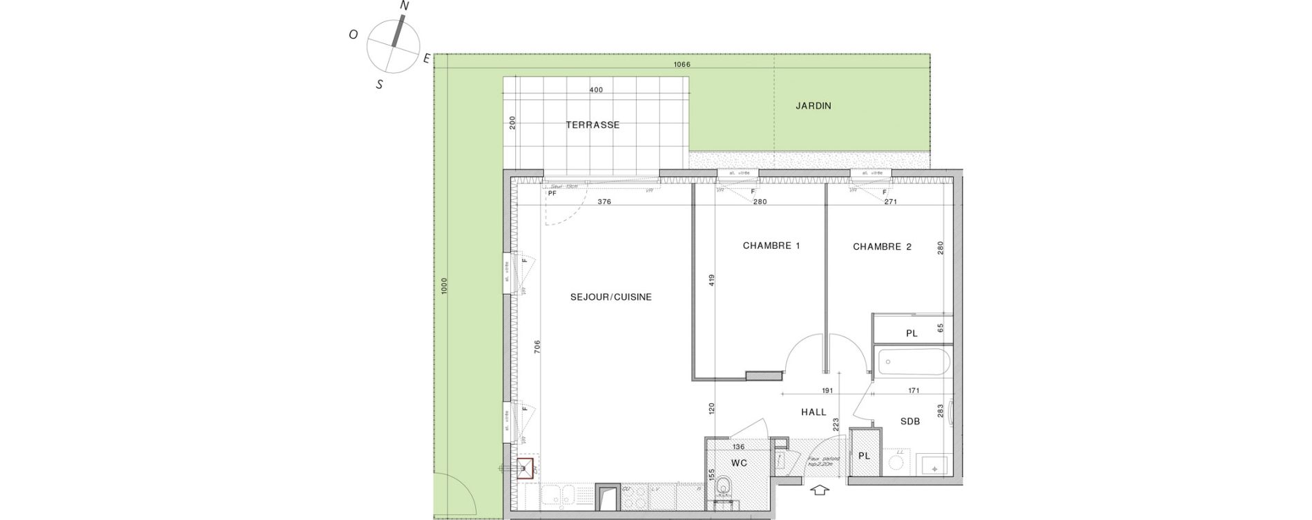 Appartement T3 de 61,27 m2 &agrave; Dardilly Centre