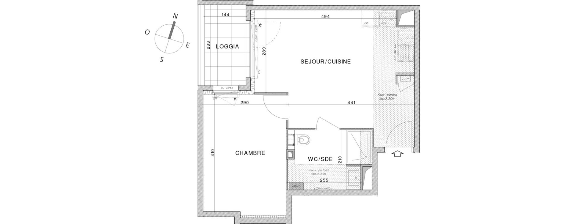 Appartement T2 de 39,55 m2 &agrave; Dardilly Centre