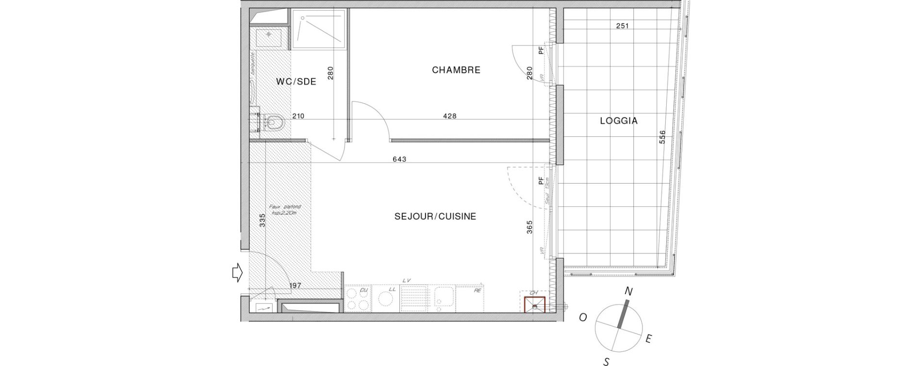 Appartement T2 de 40,18 m2 &agrave; Dardilly Centre