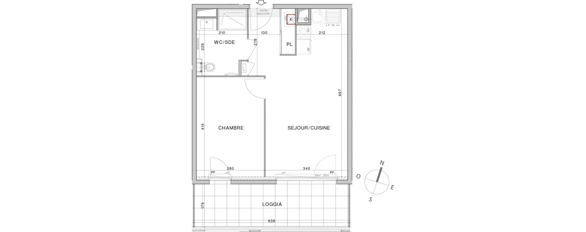 Appartement T2 de 41,99 m2 &agrave; Dardilly Centre
