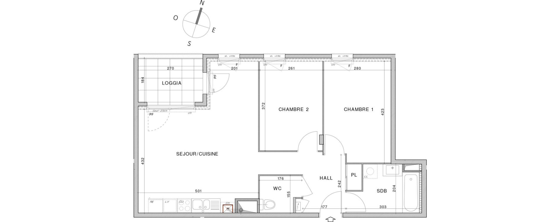 Appartement T3 de 60,85 m2 &agrave; Dardilly Centre