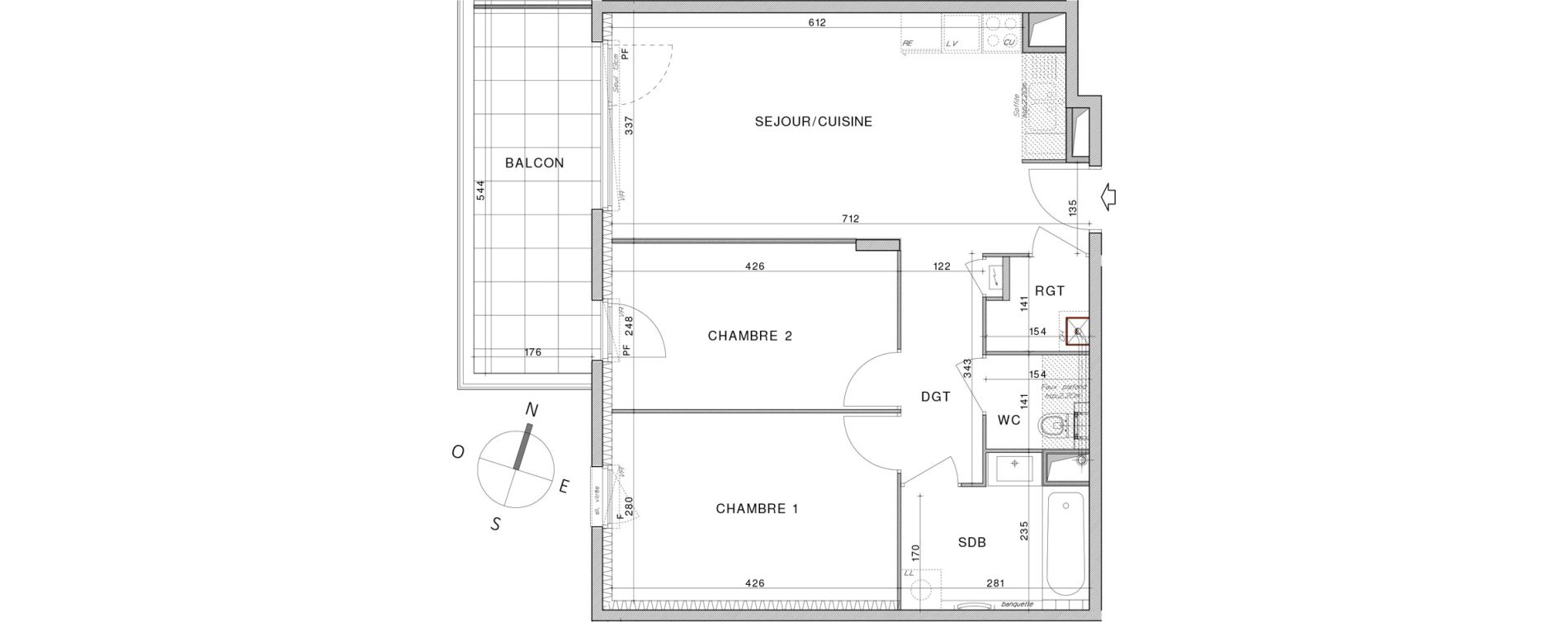 Appartement T3 de 59,53 m2 &agrave; Dardilly Centre