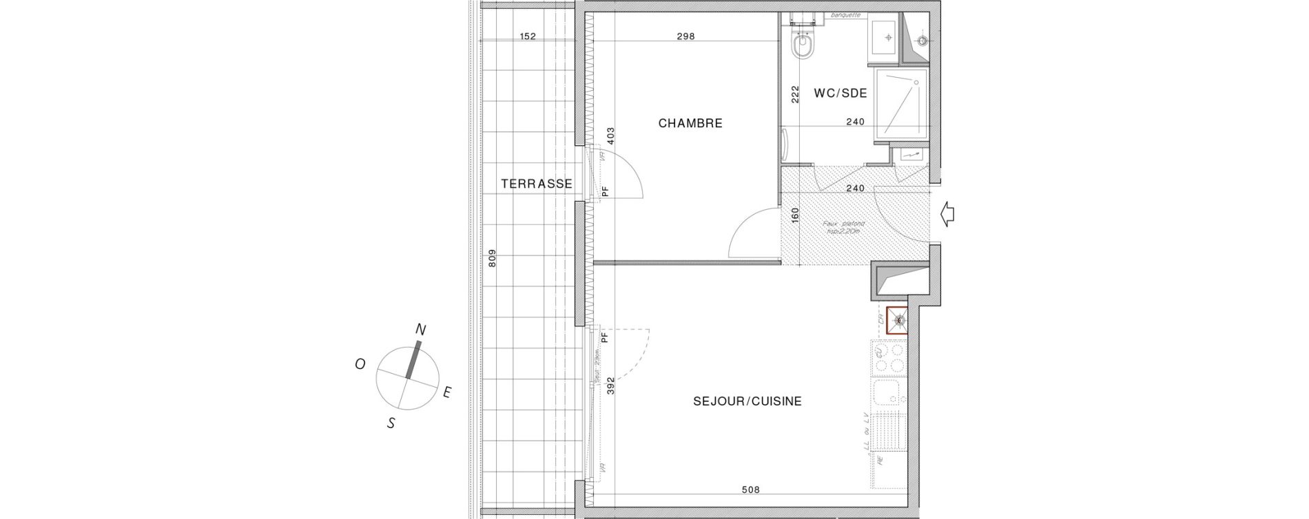 Appartement T2 de 40,38 m2 &agrave; Dardilly Centre