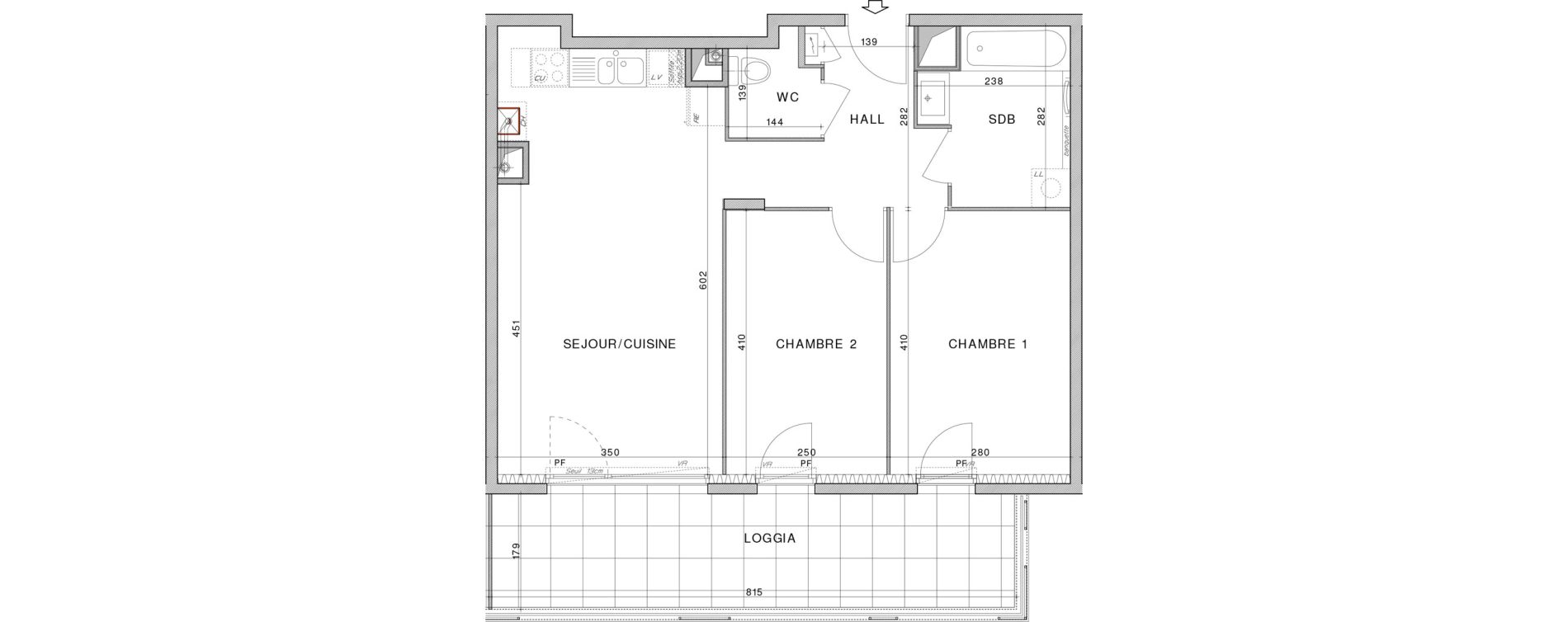 Appartement T3 de 58,28 m2 &agrave; Dardilly Centre