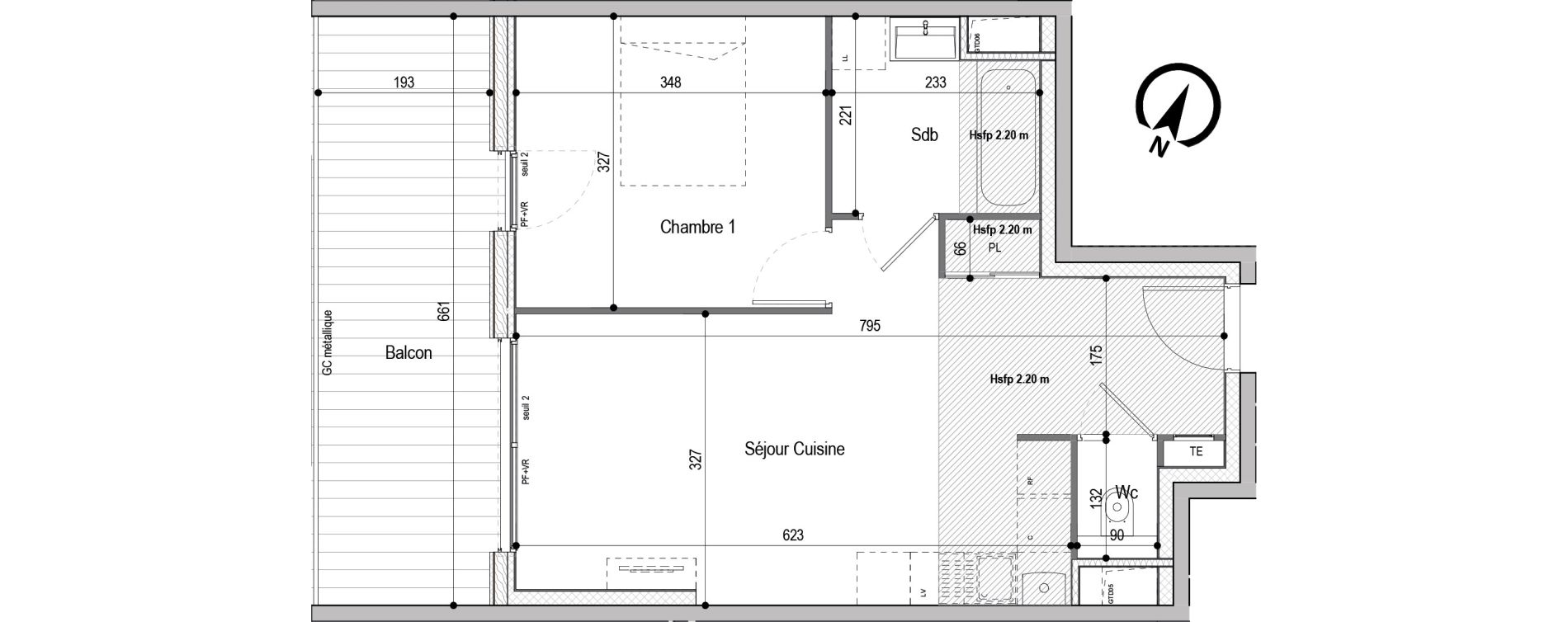 Appartement T2 de 42,78 m2 &agrave; D&eacute;cines-Charpieu Centre