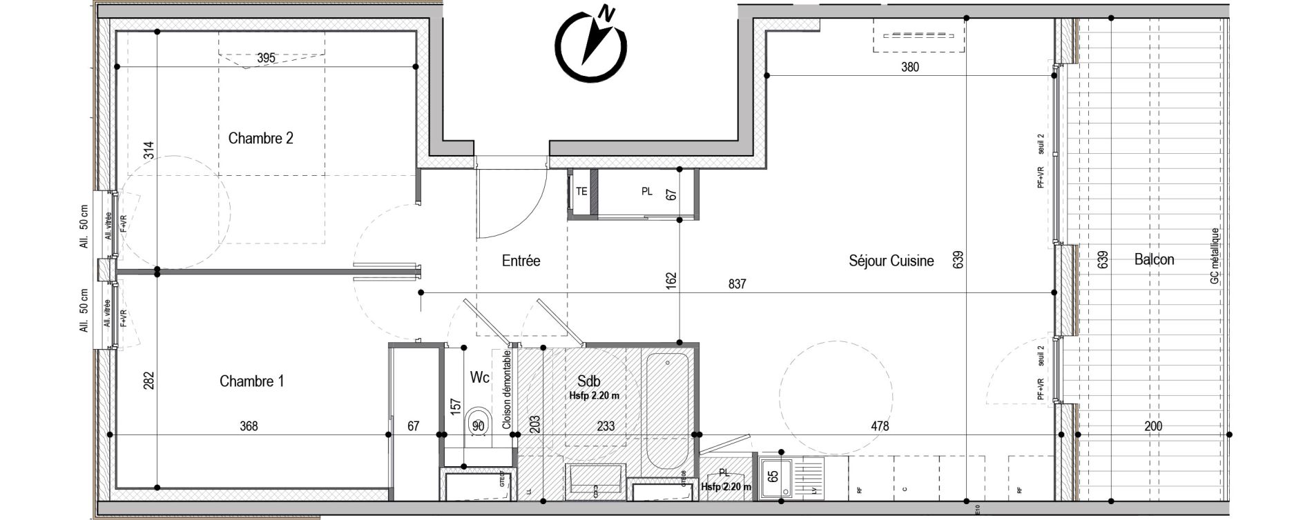 Appartement T3 de 66,14 m2 &agrave; D&eacute;cines-Charpieu Centre