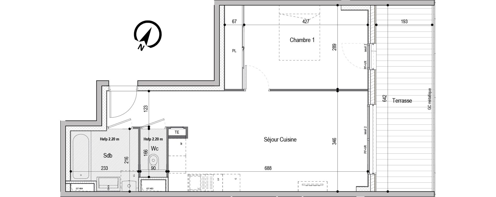 Appartement T2 de 46,25 m2 &agrave; D&eacute;cines-Charpieu Centre
