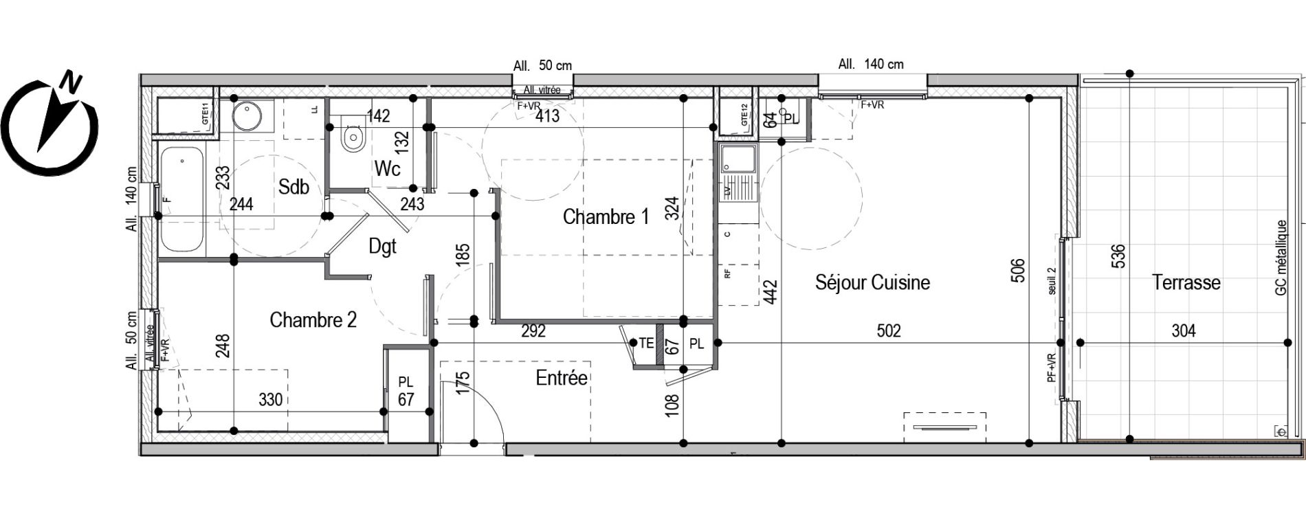 Appartement T3 de 63,41 m2 &agrave; D&eacute;cines-Charpieu Centre