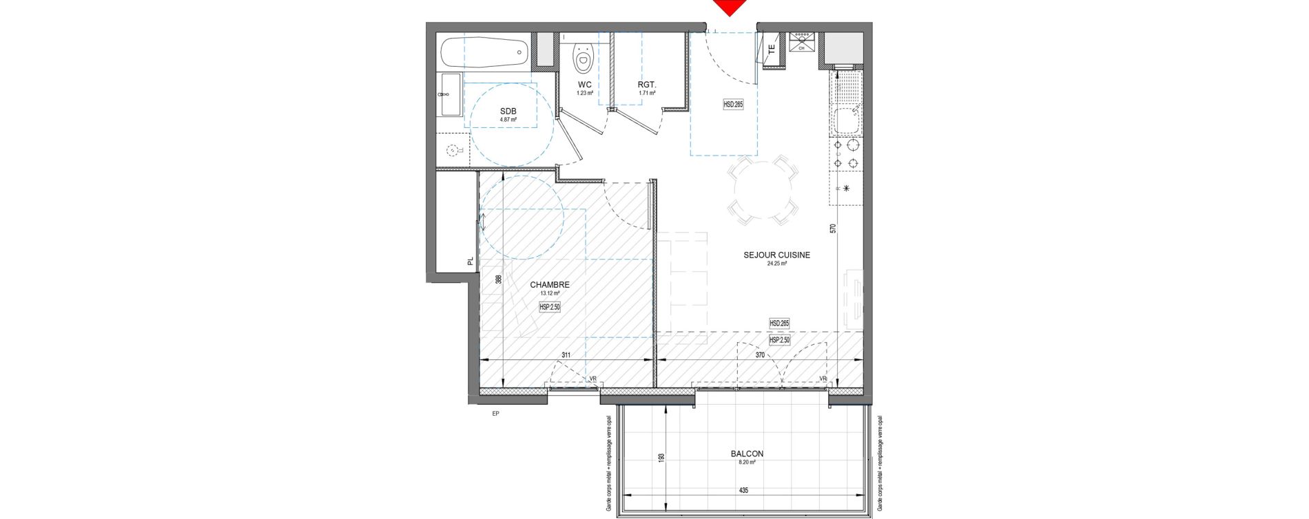Appartement T2 de 45,18 m2 &agrave; D&eacute;cines-Charpieu Centre