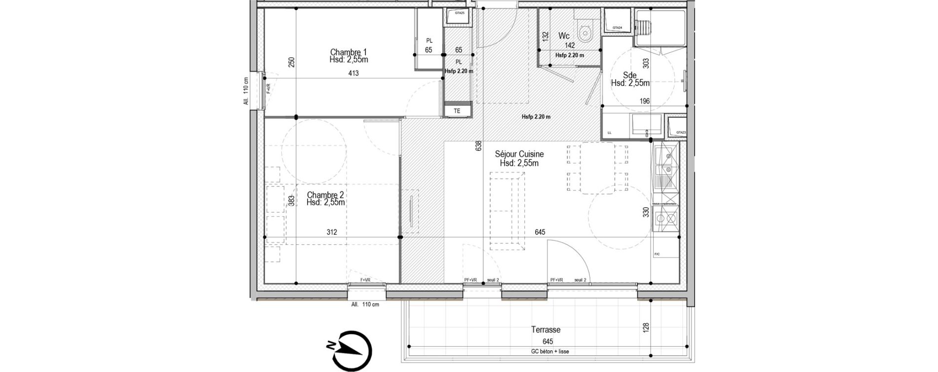 Appartement T3 meubl&eacute; de 59,62 m2 &agrave; D&eacute;cines-Charpieu Centre