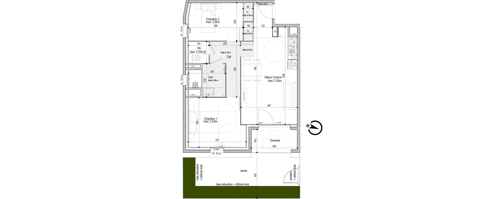 Appartement T3 meubl&eacute; de 56,94 m2 &agrave; D&eacute;cines-Charpieu Centre