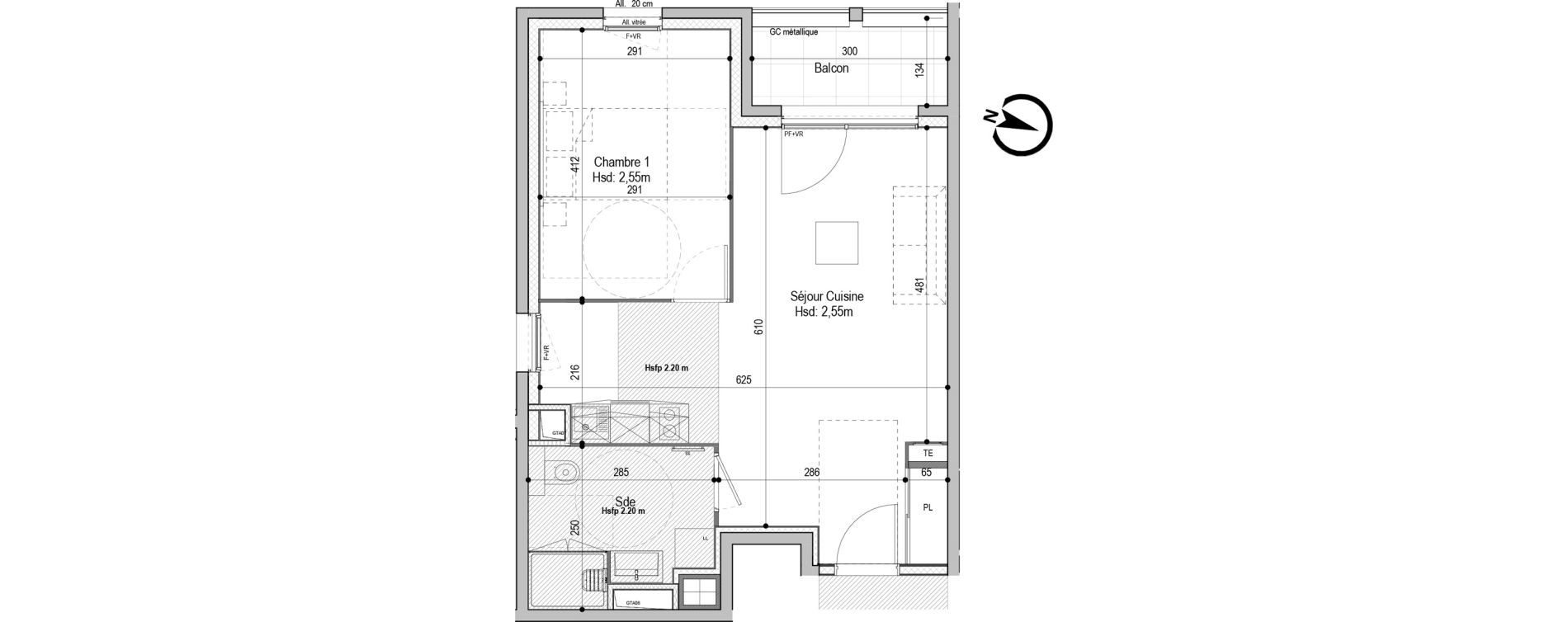 Appartement T2 meubl&eacute; de 45,62 m2 &agrave; D&eacute;cines-Charpieu Centre
