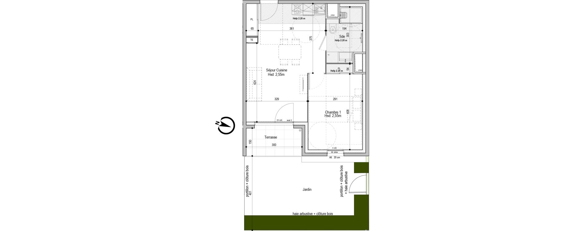 Appartement T2 meubl&eacute; de 42,10 m2 &agrave; D&eacute;cines-Charpieu Centre