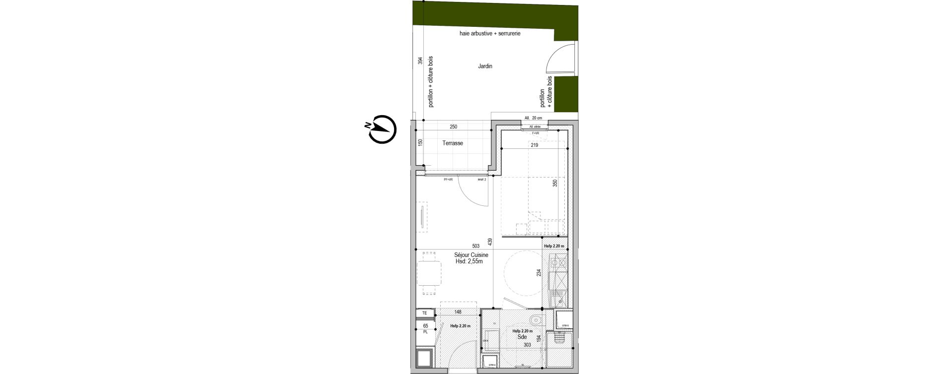 Appartement T1 meubl&eacute; de 33,84 m2 &agrave; D&eacute;cines-Charpieu Centre