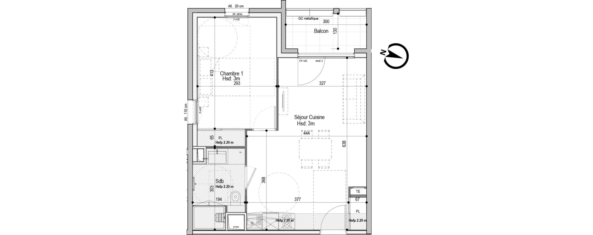 Appartement T2 meubl&eacute; de 43,23 m2 &agrave; D&eacute;cines-Charpieu Centre