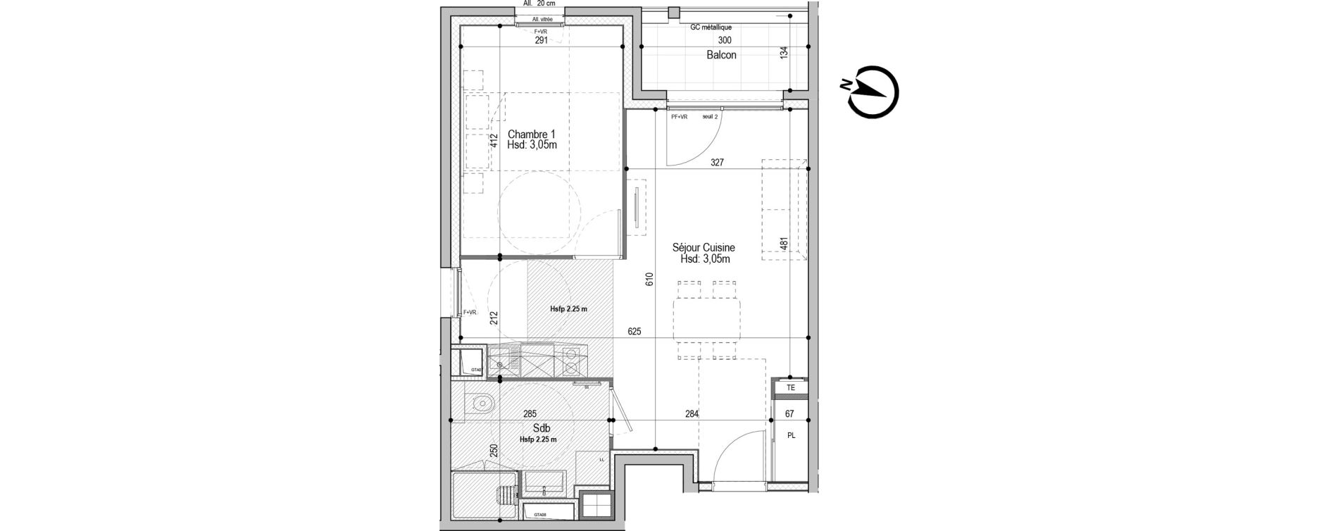 Appartement T2 meubl&eacute; de 45,43 m2 &agrave; D&eacute;cines-Charpieu Centre