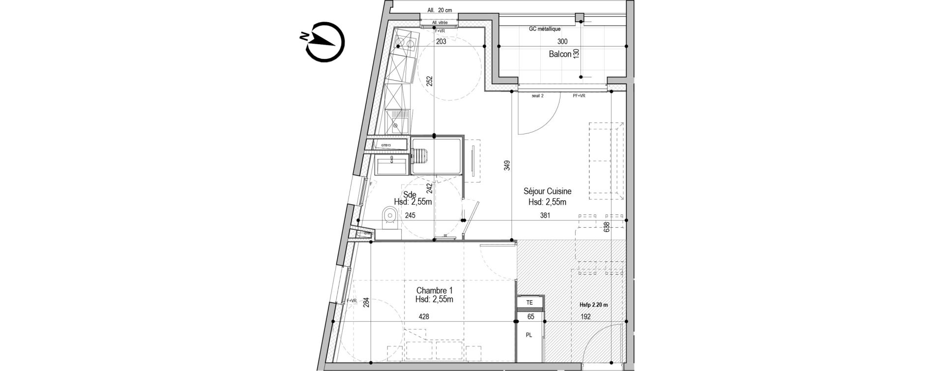Appartement T2 meubl&eacute; de 42,33 m2 &agrave; D&eacute;cines-Charpieu Centre