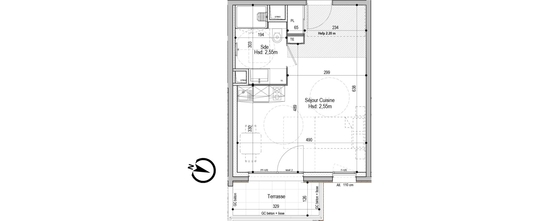 Appartement T1 meubl&eacute; de 30,20 m2 &agrave; D&eacute;cines-Charpieu Centre