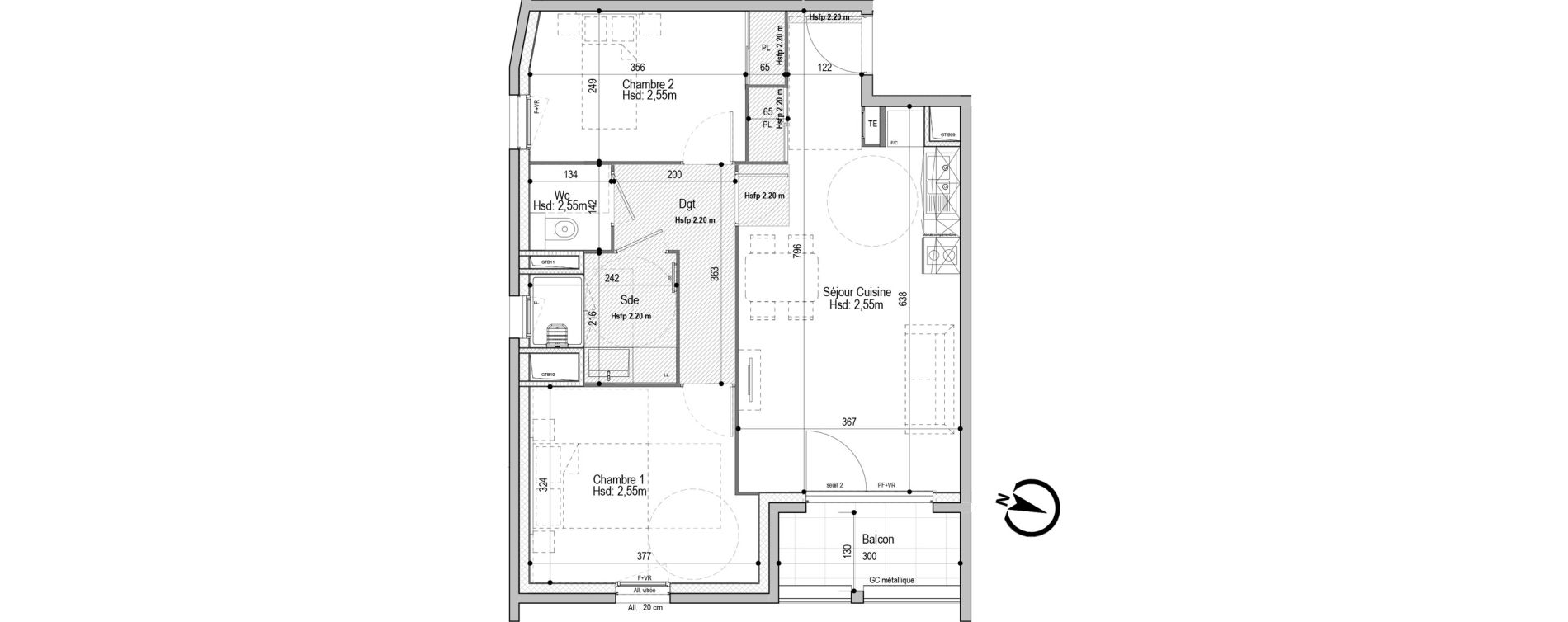 Appartement T3 meubl&eacute; de 56,93 m2 &agrave; D&eacute;cines-Charpieu Centre