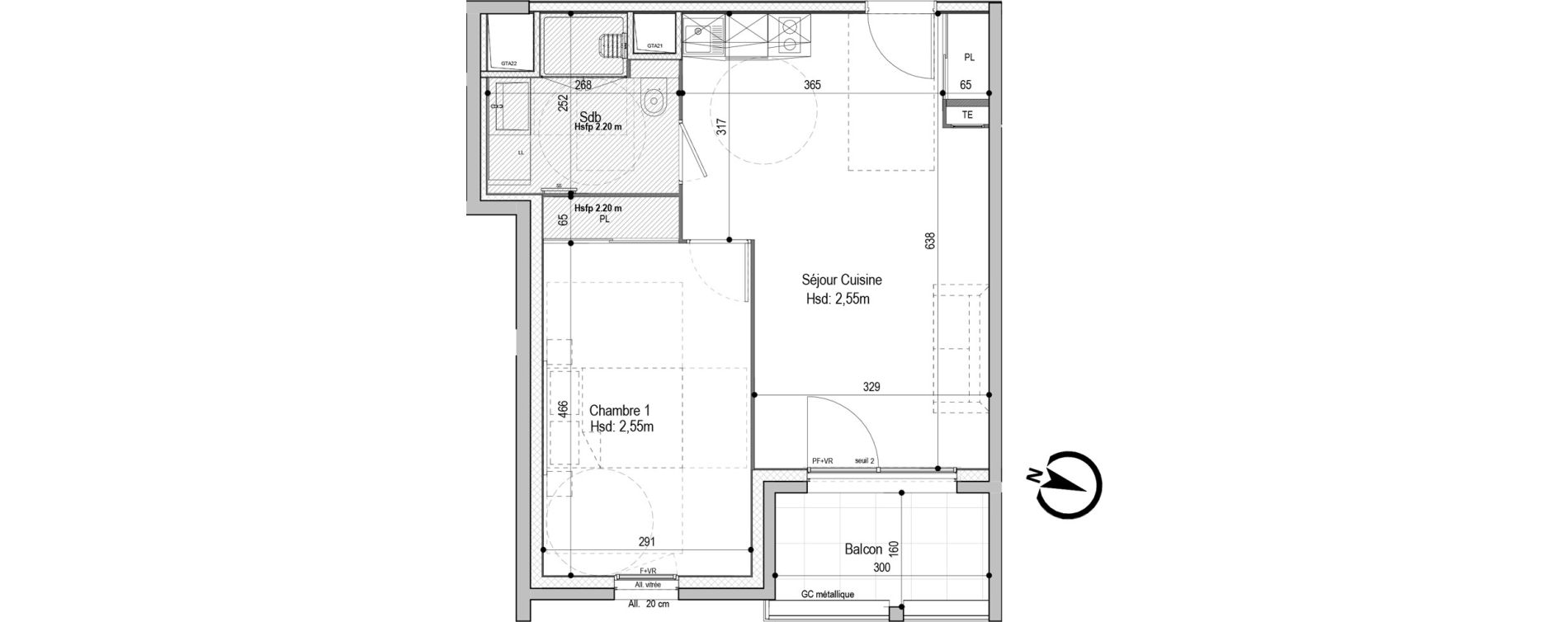 Appartement T2 meubl&eacute; de 44,33 m2 &agrave; D&eacute;cines-Charpieu Centre