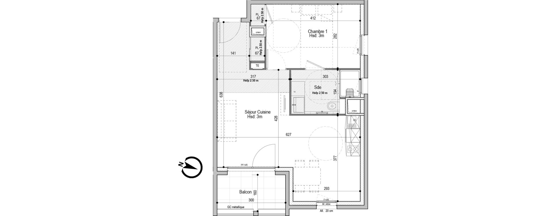 Appartement T2 meubl&eacute; de 46,30 m2 &agrave; D&eacute;cines-Charpieu Centre