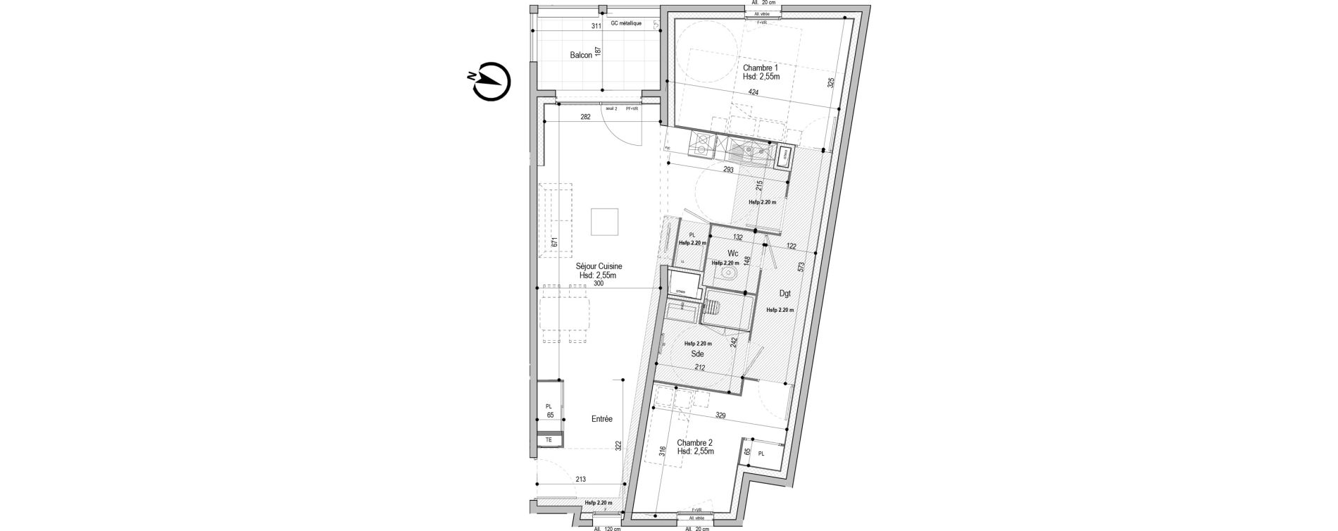 Appartement T3 meubl&eacute; de 67,78 m2 &agrave; D&eacute;cines-Charpieu Centre