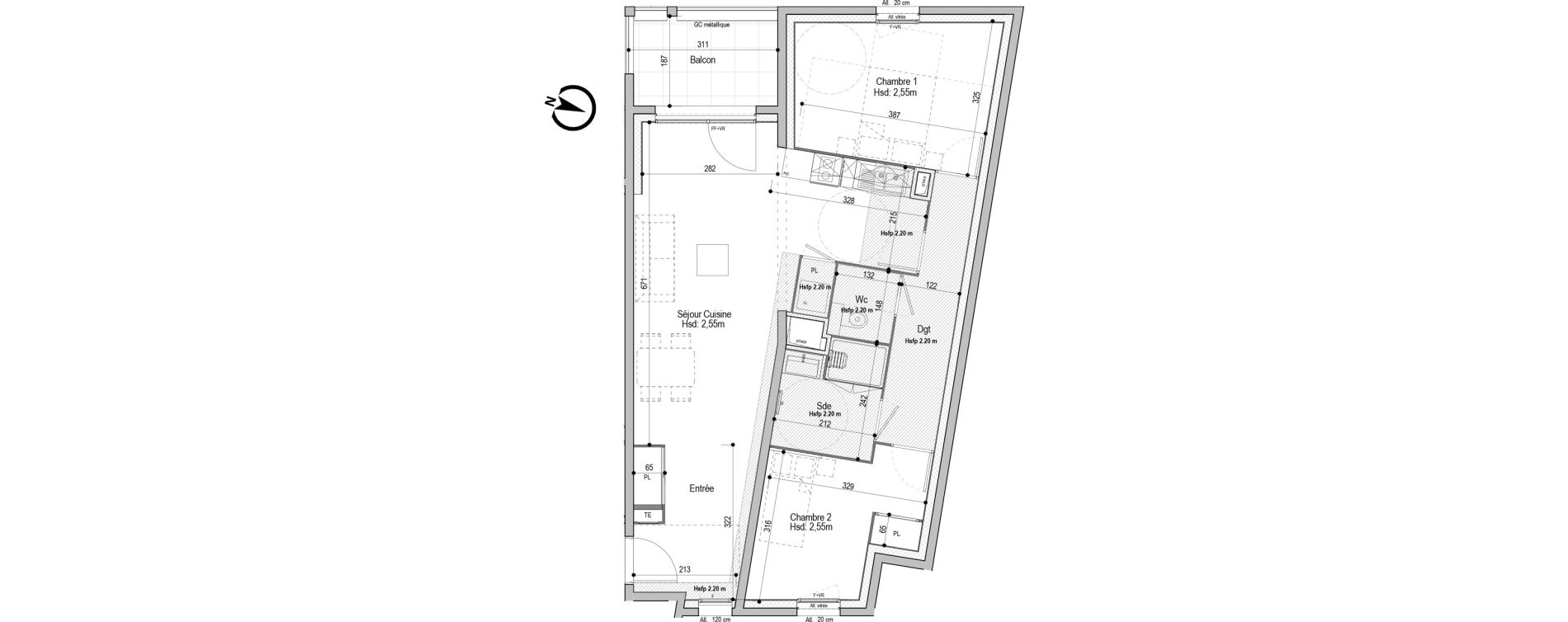 Appartement T3 meubl&eacute; de 67,78 m2 &agrave; D&eacute;cines-Charpieu Centre