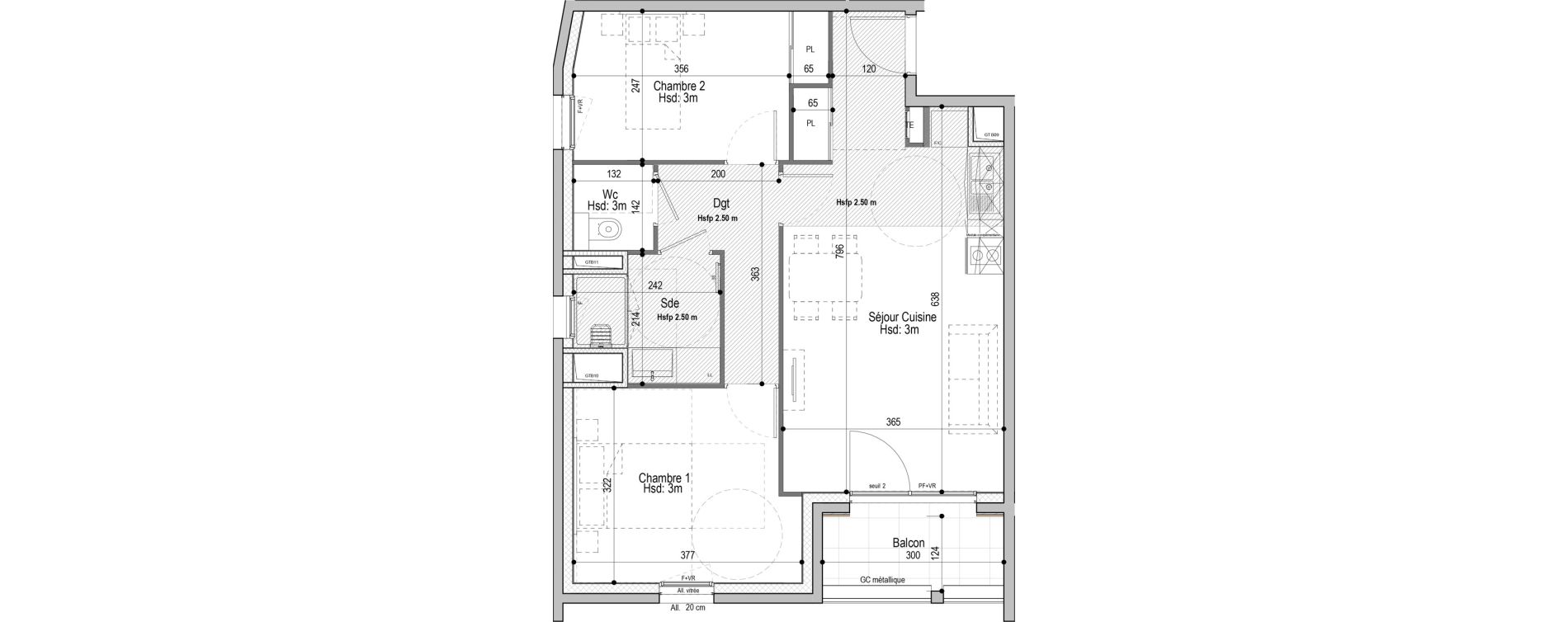 Appartement T3 meubl&eacute; de 56,50 m2 &agrave; D&eacute;cines-Charpieu Centre