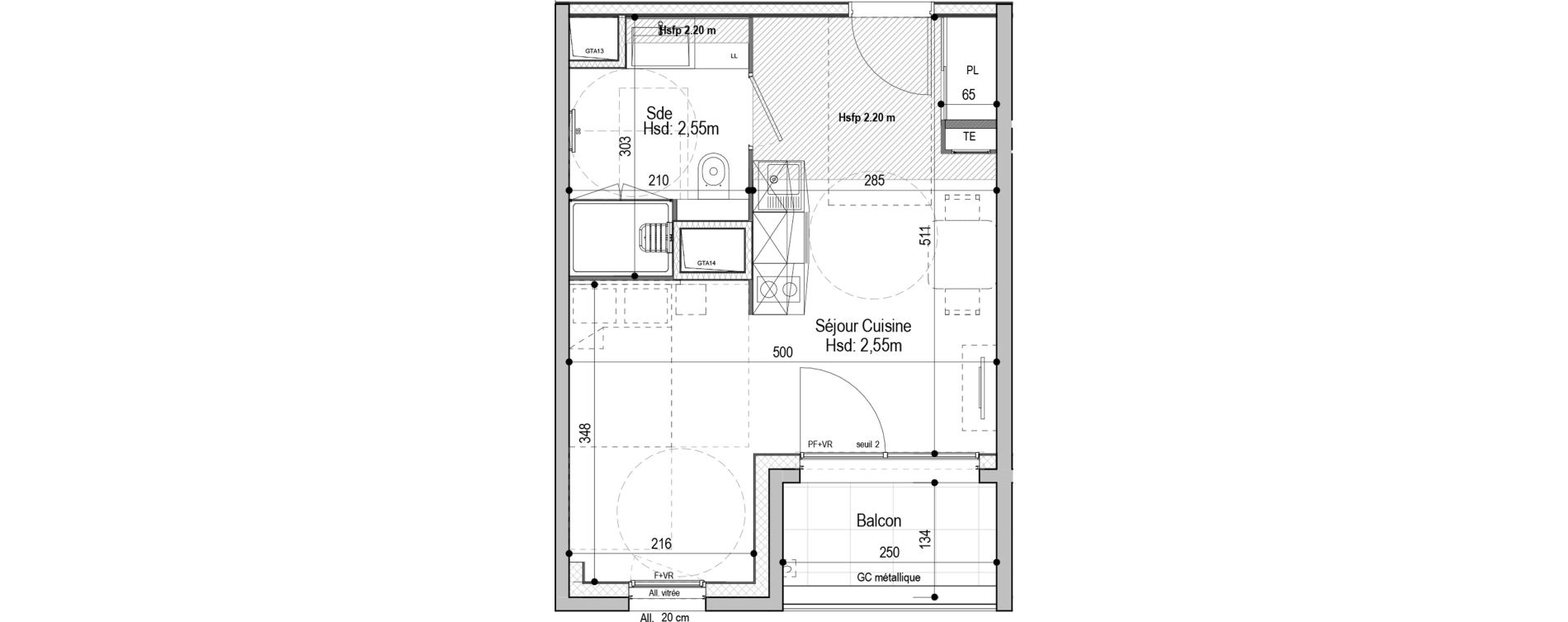 Appartement T1 meubl&eacute; de 27,22 m2 &agrave; D&eacute;cines-Charpieu Centre