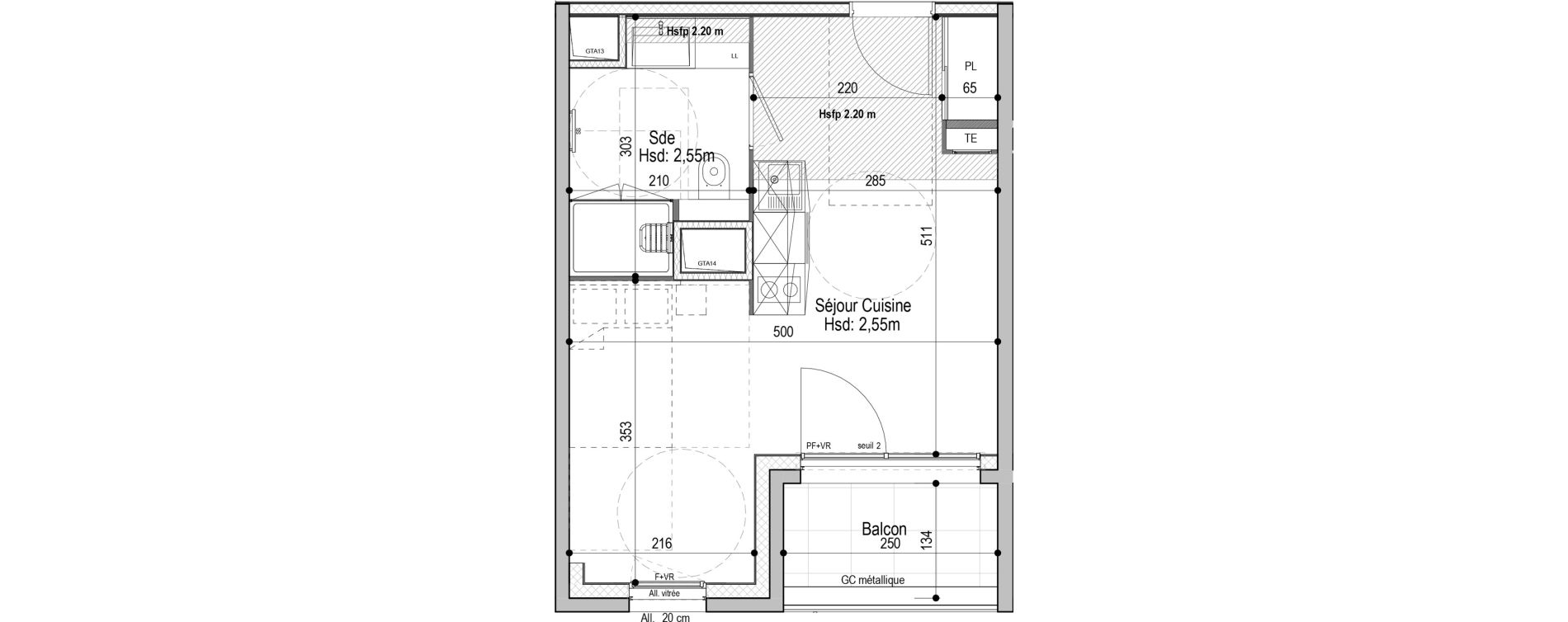 Appartement T1 meubl&eacute; de 27,21 m2 &agrave; D&eacute;cines-Charpieu Centre