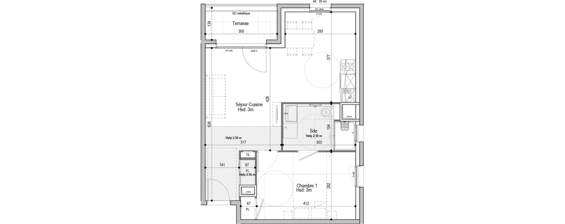 Appartement T2 meubl&eacute; de 46,30 m2 &agrave; D&eacute;cines-Charpieu Centre