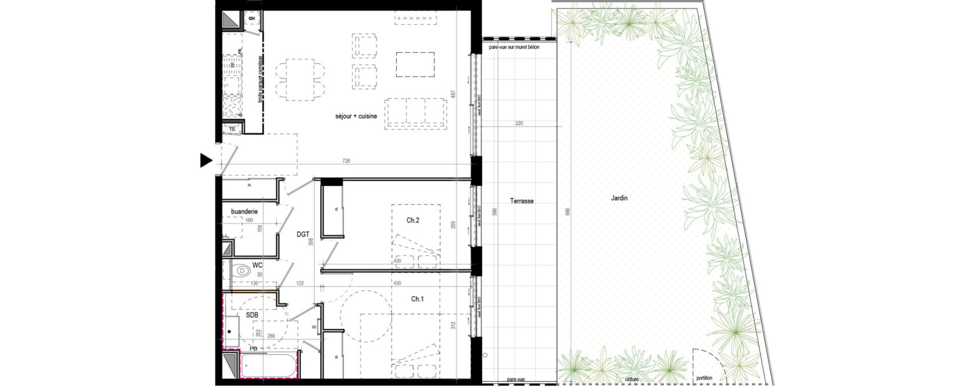 Appartement T3 de 74,18 m2 &agrave; &Eacute;cully Centre