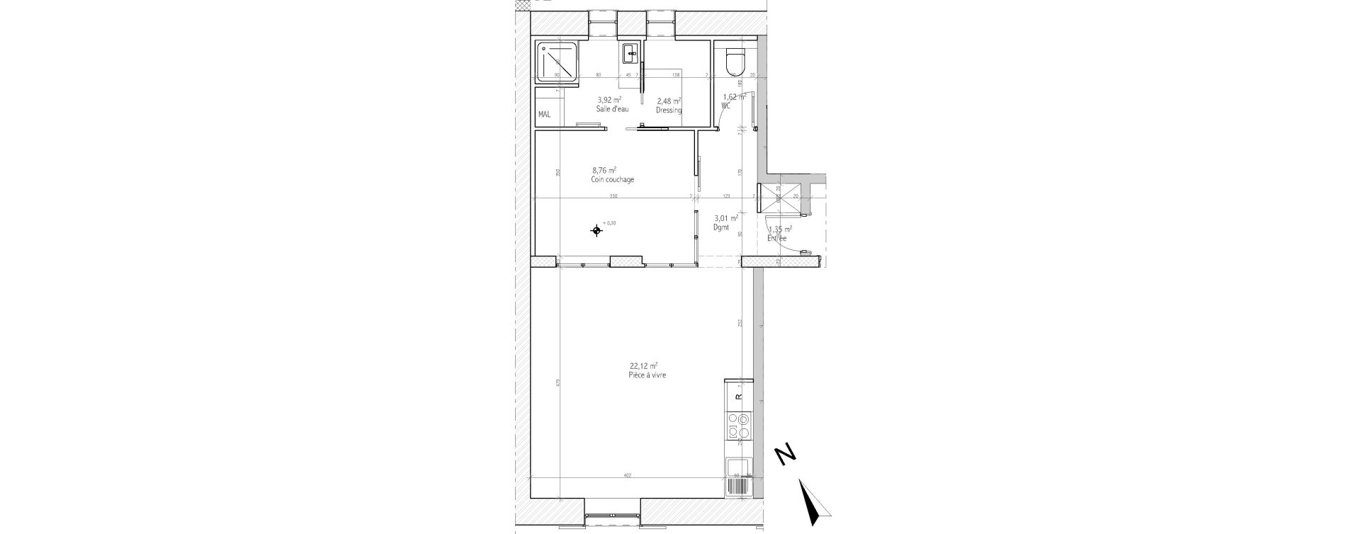 Appartement T2 de 43,26 m2 &agrave; &Eacute;cully Centre