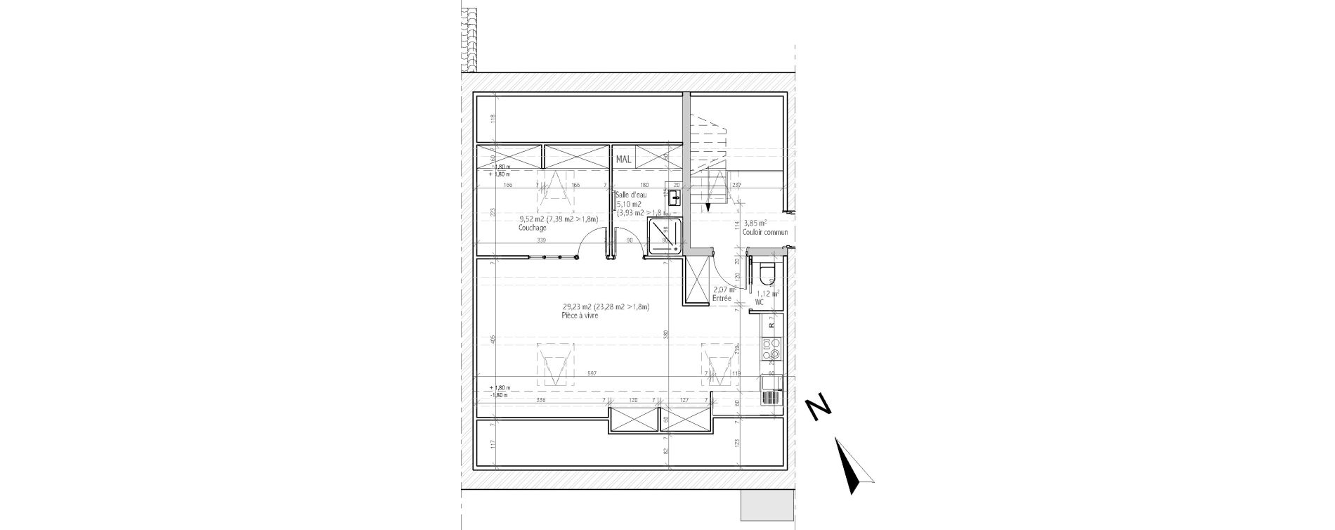 Appartement T2 de 47,04 m2 &agrave; &Eacute;cully Centre