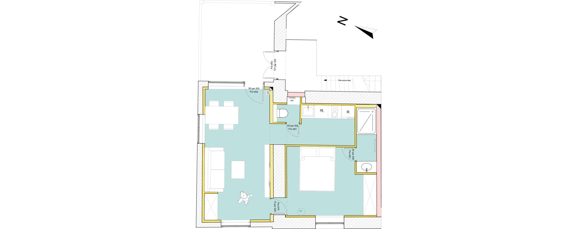 Appartement T2 de 37,16 m2 à Écully Le pérollier