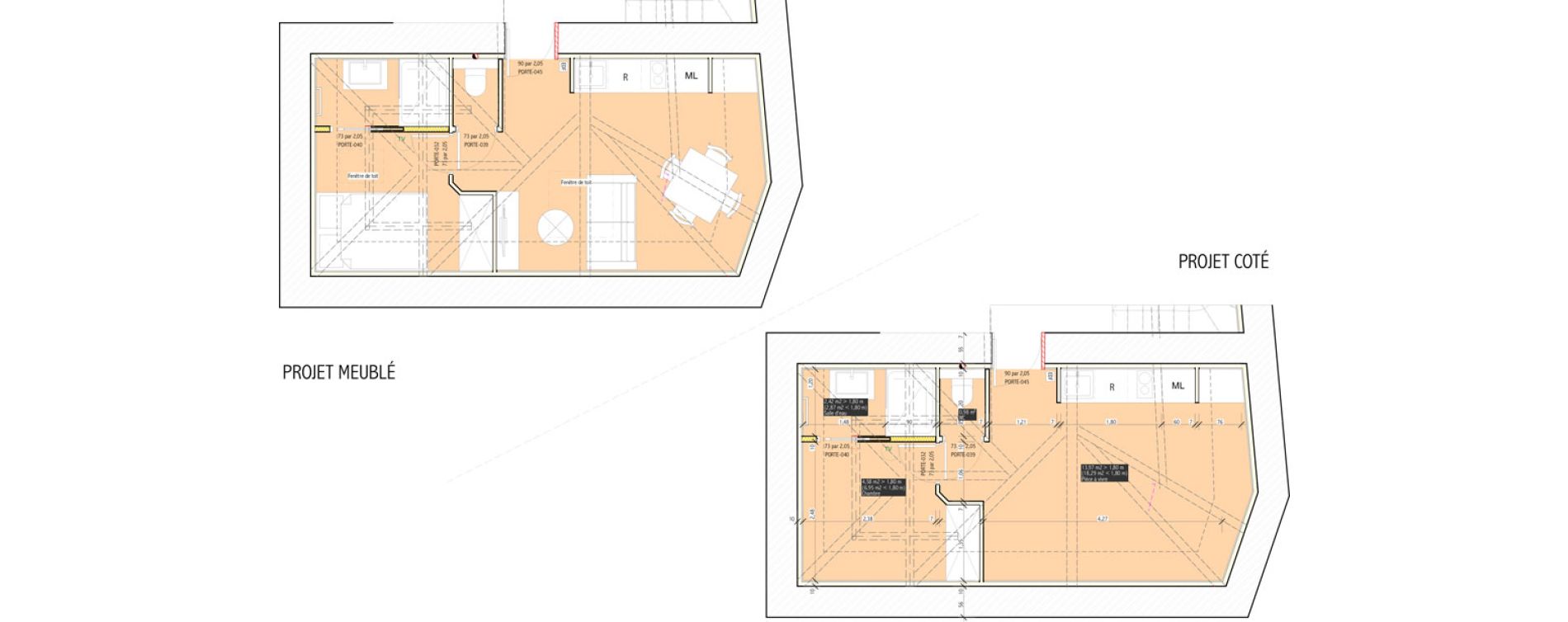 Appartement T1 bis de 21,95 m2 &agrave; &Eacute;cully Le p&eacute;rollier