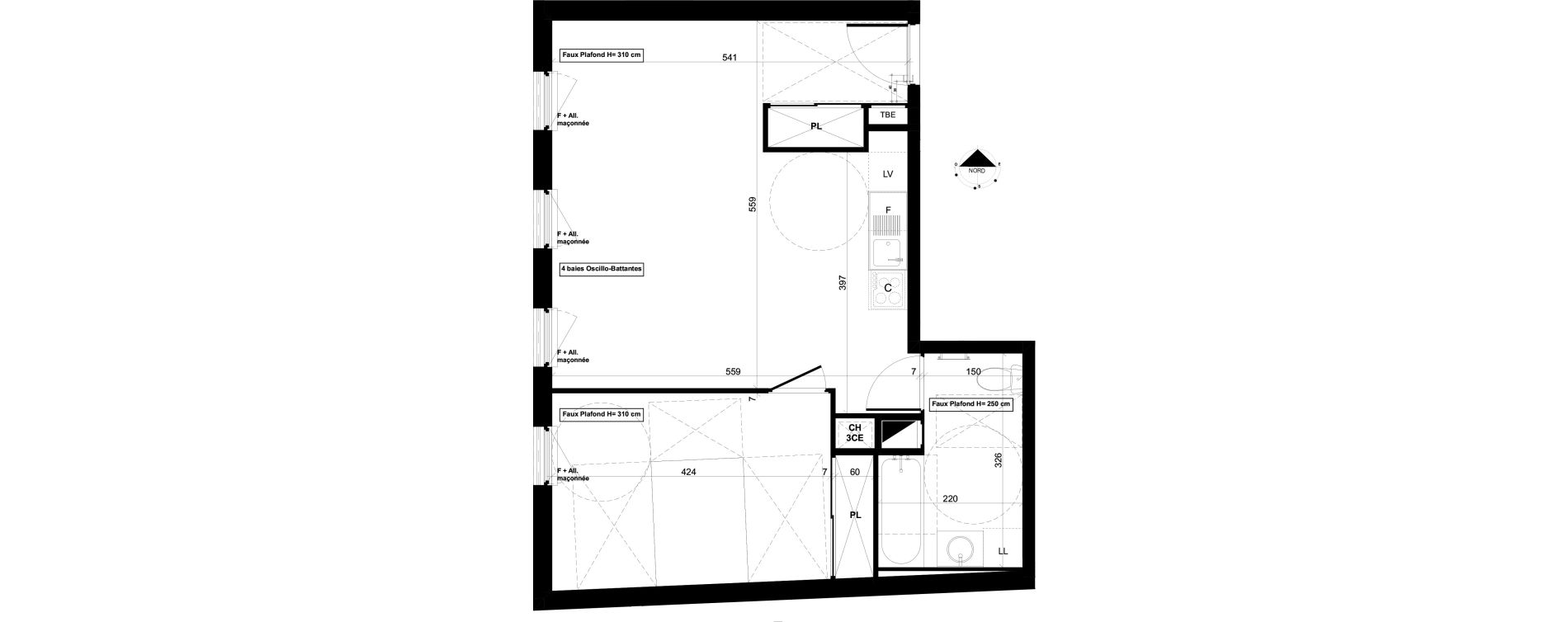 Appartement T2 de 50,28 m2 &agrave; Feyzin Centre