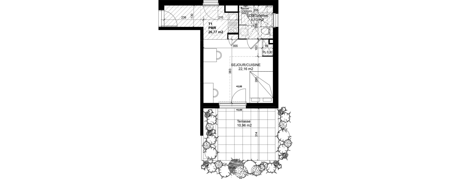 Appartement T1 de 26,77 m2 &agrave; Feyzin Les razes