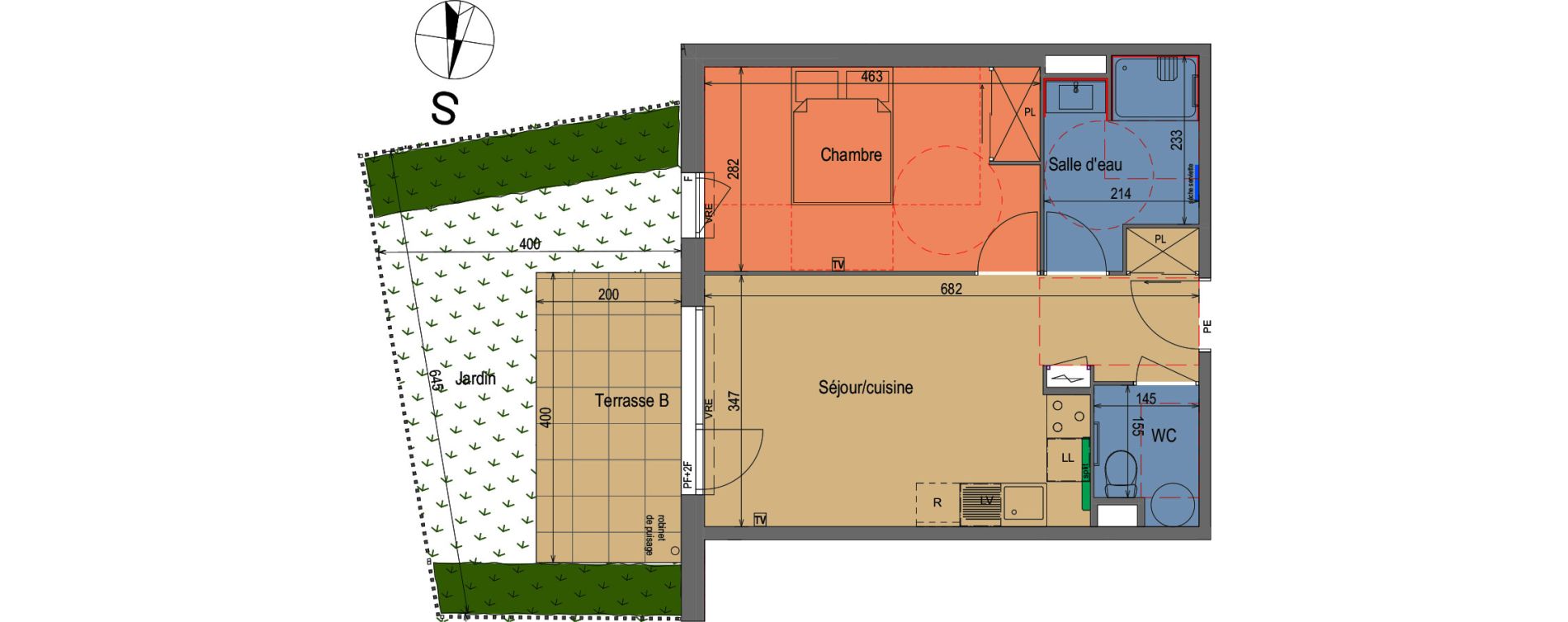 Appartement T2 de 41,98 m2 &agrave; Feyzin Centre