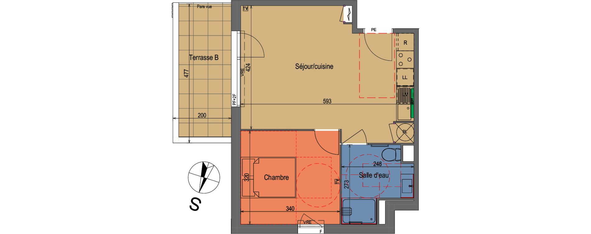 Appartement T2 de 40,41 m2 &agrave; Feyzin Centre