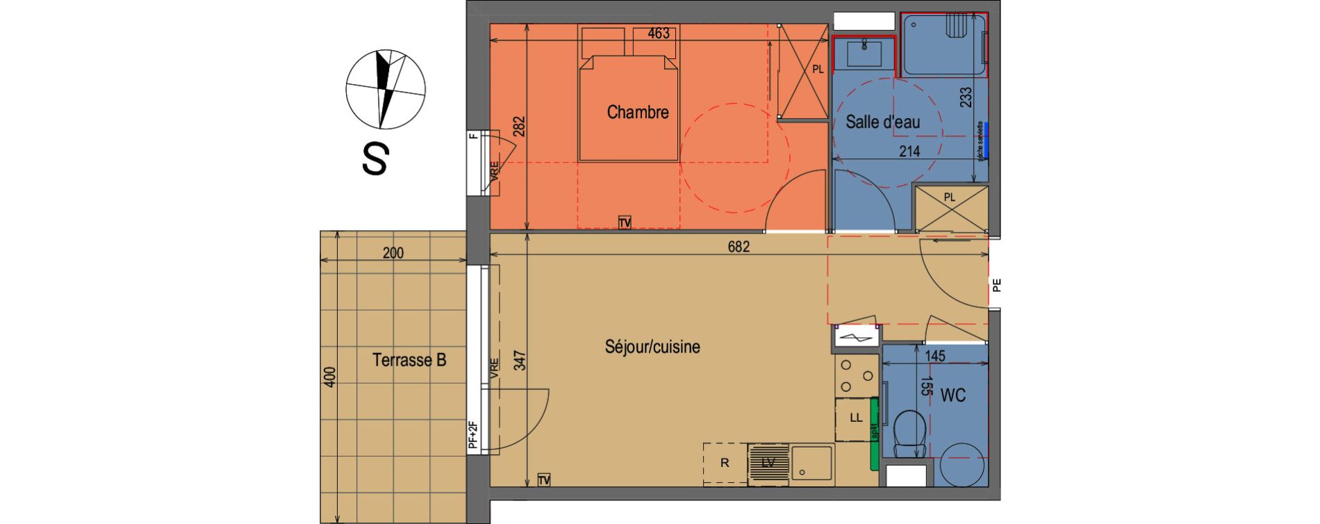 Appartement T2 de 41,98 m2 &agrave; Feyzin Centre