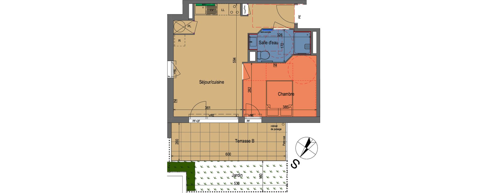 Appartement T2 de 40,42 m2 &agrave; Feyzin Centre