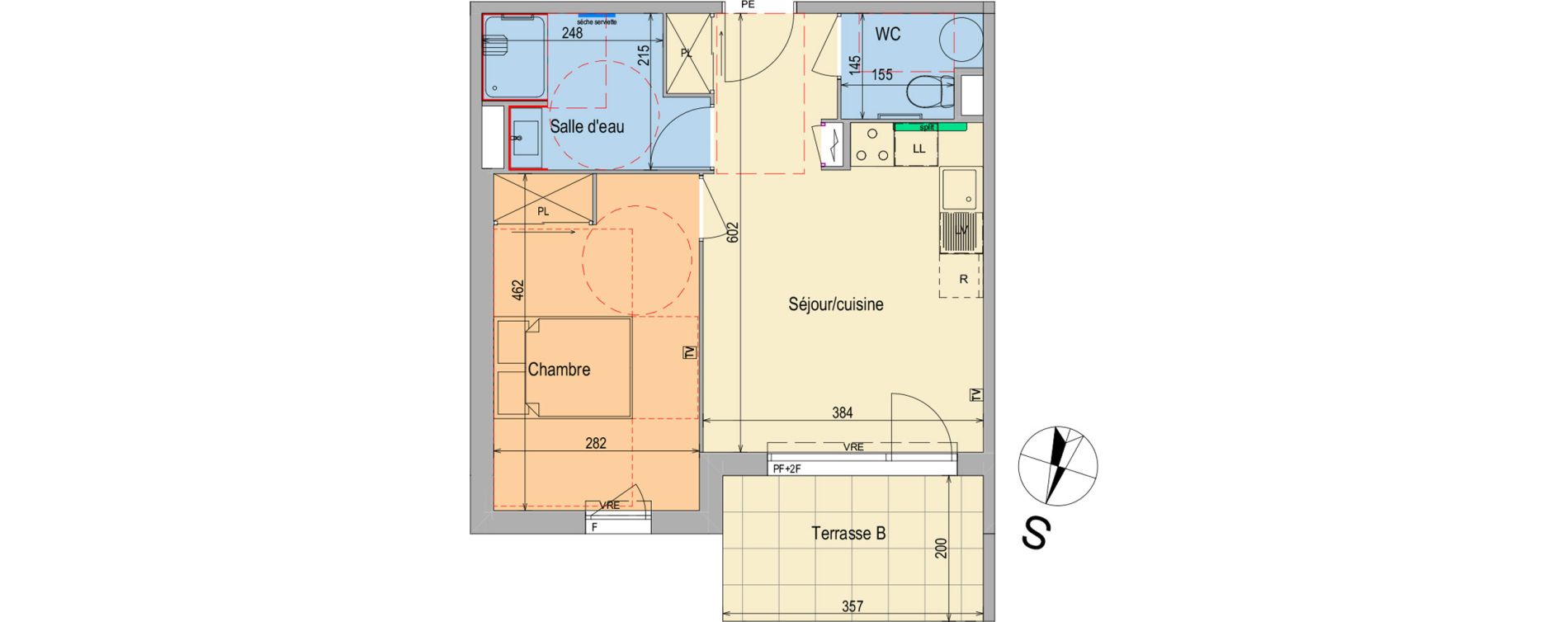 Appartement T2 de 41,37 m2 &agrave; Feyzin Centre