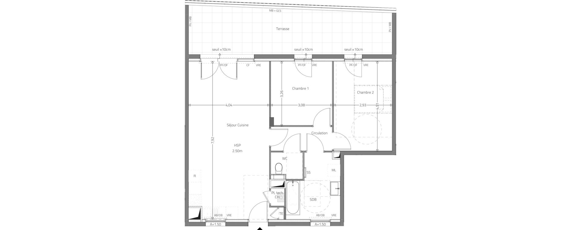 Appartement T3 de 68,73 m2 &agrave; Fleurieux-Sur-L'Arbresle Centre