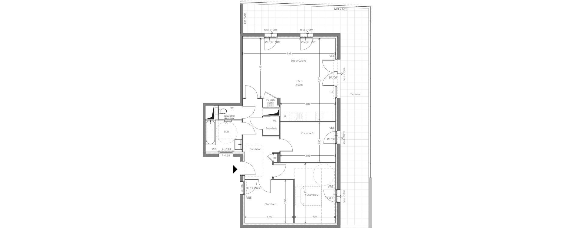 Appartement T4 de 86,86 m2 &agrave; Fleurieux-Sur-L'Arbresle Centre